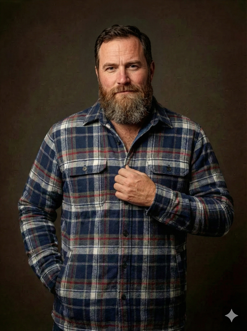 flanela azul marinho - Bear Country