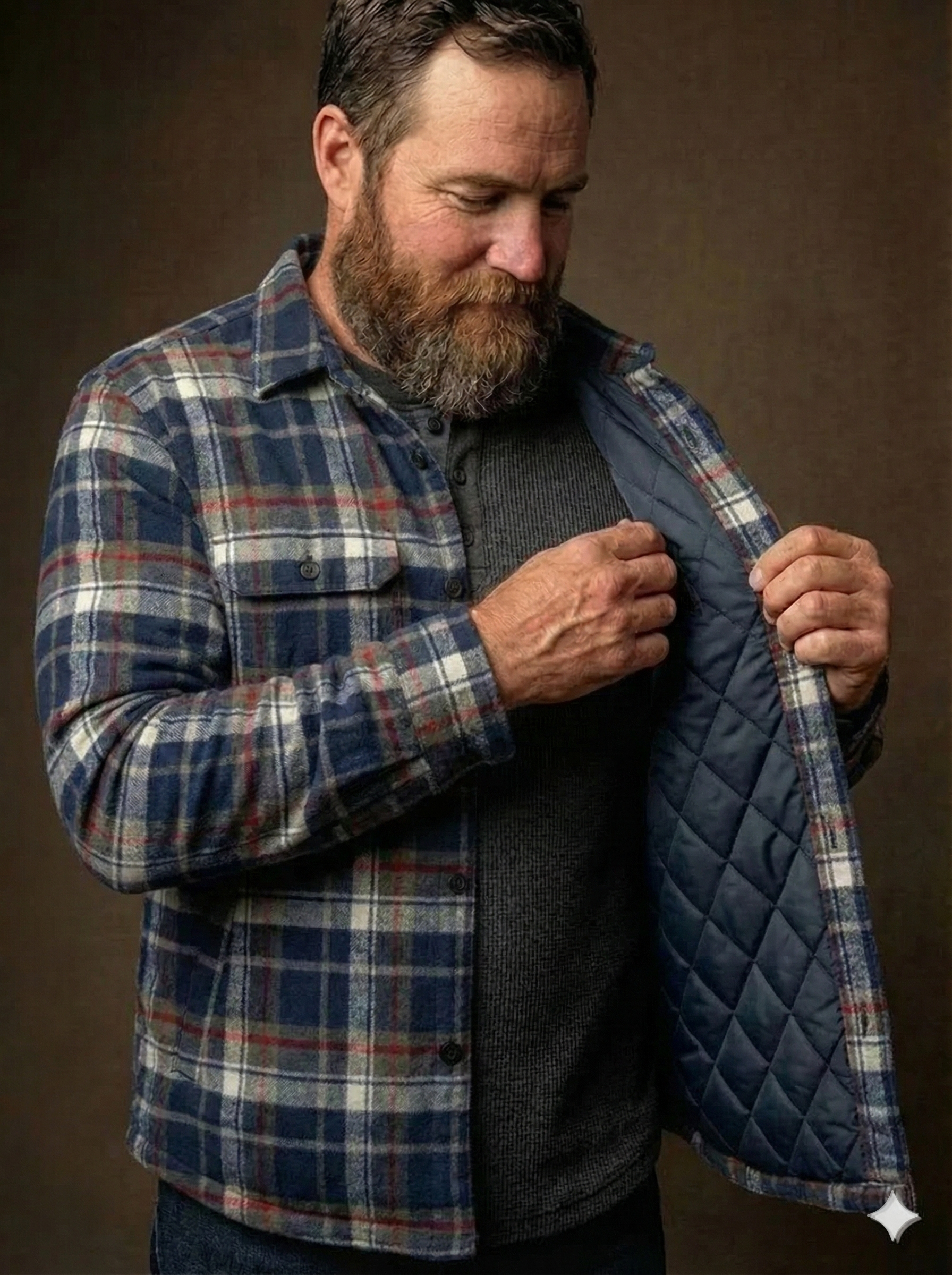 flanela azul marinho - Bear Country