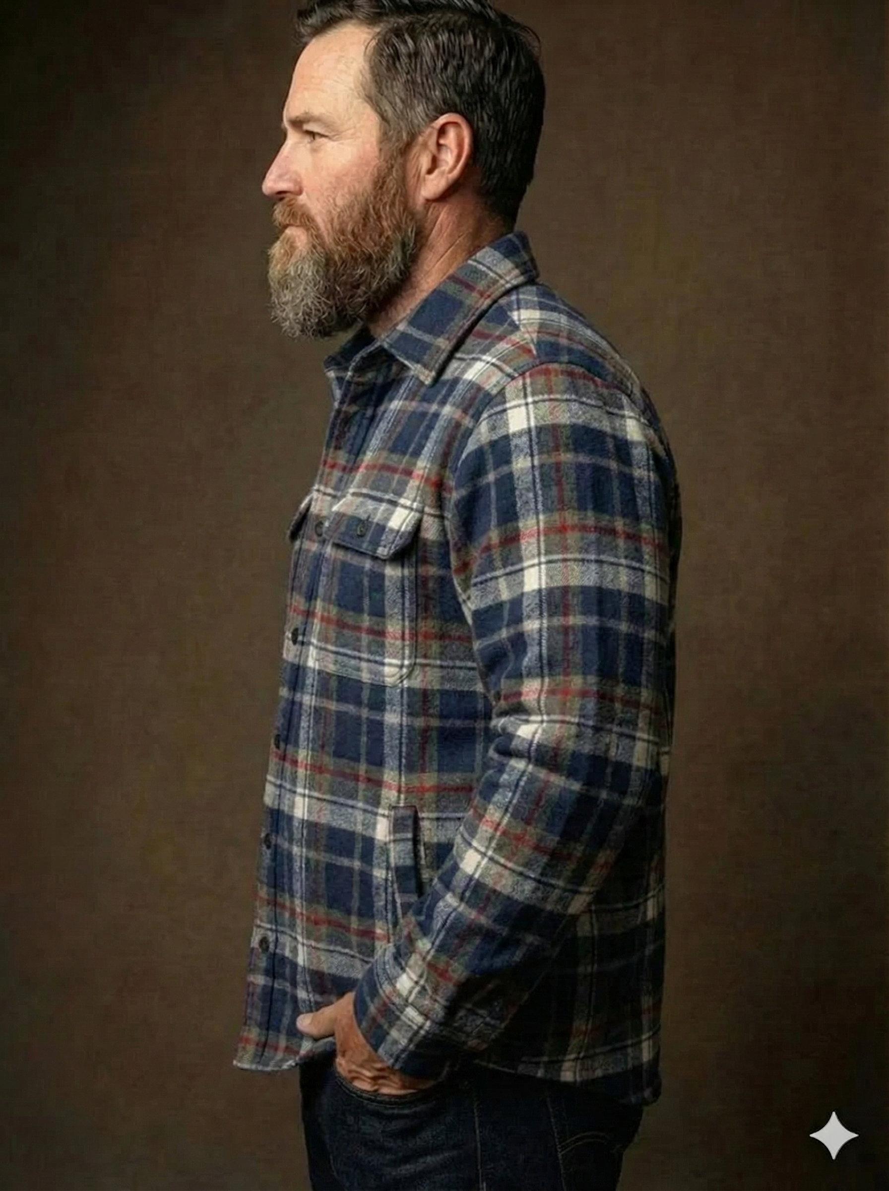 flanela azul marinho - Bear Country