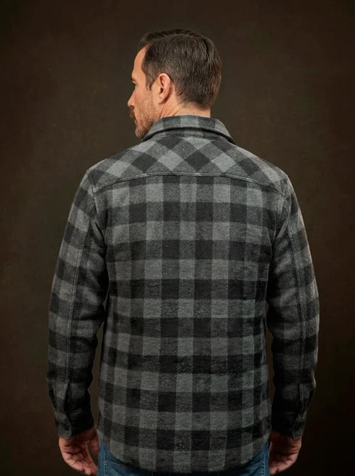 camisa flanela cinza chumbo