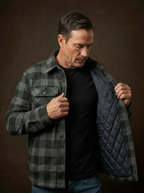 camisa flanela cinza chumbo