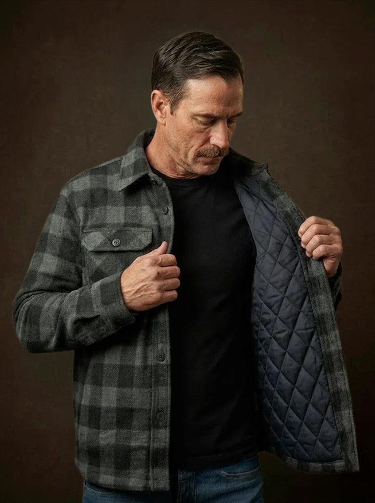 camisa flanela cinza chumbo