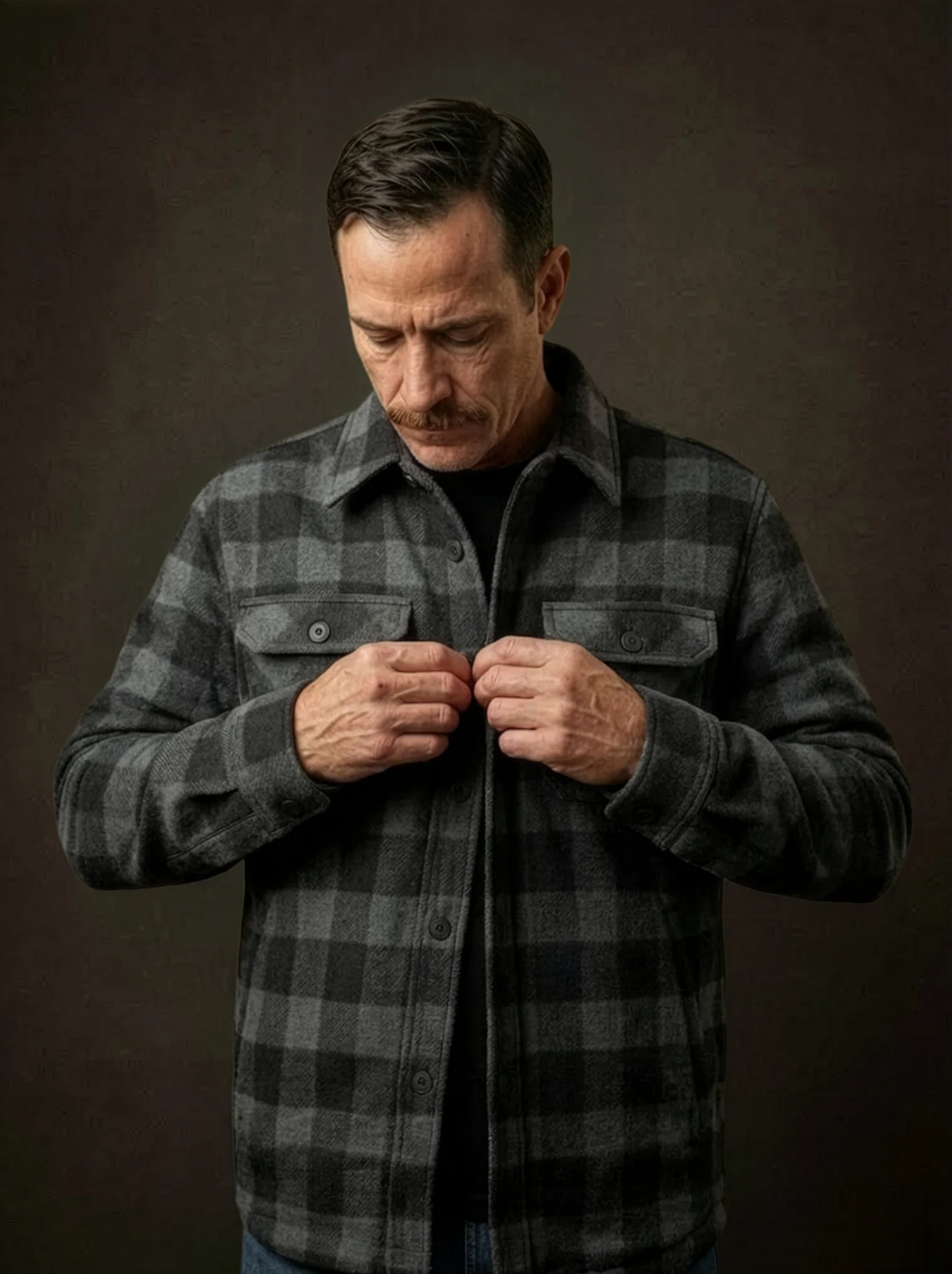 camisa flanela cinza chumbo